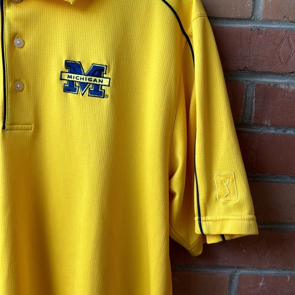 PGA Tour Michigan Polo Shirt / Large / Yellow / Golf - Picture 5 of 6